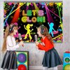 Mocsicka Glow Neon Backdrop 7x5ft Let's Glow Background Dancing Glow Party Themed Backdrop Neon Birthday Party Supplies Background Picture of Party Decoration
