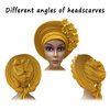 JRZXTWL African Head Wraps Fashion Headbands Stones ASO Oke Auto Gele Headtie Already Made Women's Hats Caps for Wedding Party. (yellow, Standard)