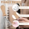 Hairbrush Cleaner Tool, 2 Pcs Mini Hair Brush Cleaner Wooden Handle Comb Cleaner with Metal Wire Rake Hair Clipper Cleaner Portable Hair Remover Tool for Home Salon Cleaning Hairs Dust Dirt Lint