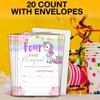 Qlnuk Unicorn 4th Birthday Invitations Four Ever Magical Unicorn Girl Forth Birthday Invites With Envelopes Set of 20