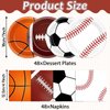 Lonfliness 96 Pcs Sports Birthday Party Decoration Sport Disposable Paper Plates Napkins Basketball Football Baseball Dessert Cake Tableware Supplies Rugby Theme Activities Game Party Dinnerware Favor