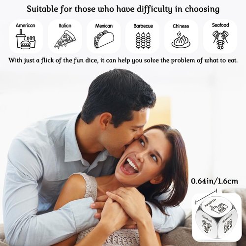 Stocking Stuffers Gifts for Boyfriend Girlfriend Couple Gifts Food Decision Dice Funny Date Night Dice Boyfriend Birthday Gift Ideas Christmas Husband Wife Valentines Day Gifts for Him Friend Family