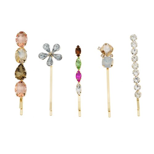 5Pcs Rhinestone Hair Clips, Crystal Bobby Hair Pins, Decorative Rhinestone Hair Barrettes for Wedding, Elegant Metal Hairpin Hair Accessories Headwear Styling Tools, Present for Women Girls