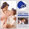 30 Pieces Flexible Curling Rods Twist Foam Hair Rollers Soft Foam No Heat Hair Rods Rollers and 1 Steel Pintail Comb Rat Tail Comb for Women Girls Long and Short Hair (Dark Blue, 7 x 0.3 Inch)
