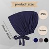 SHEHARUHI 3PCS Women's Elasticized Bandana Hat Women Under Scarf Hat Hijab Cap Bandana Hat with Adjustable Elastic Strap