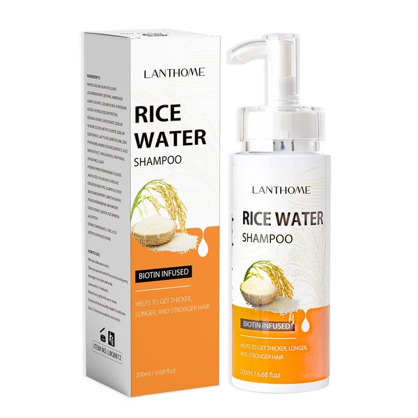 Rice Water Shampoo for Hair Growth & Hair Loss Treatment, Strengthening & Moisturizing Shampoo for Thinning Hair, Daily Use Shampoo for Scalp Care & Repair, Gentle Rice Water Shampoo for Healthy Hair