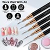 MUIIGOOD Nail Art Liner Brushes, 5Pcs Liner Brush For Nails, Painting Nail Art Brush Set Dotting Drawing Tool for Long Lines, Thin Details, UV Gel Polish Painting, Fine Drawing 7/9/11/15/25mm(Black)