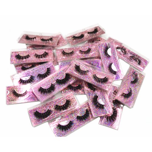 Ellazzle 30 Pairs Faux Mink Eyelashes Wholesale Lashes Pack, Lashes Natural Look 16mm-20mm False Eyelashes Pink