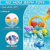 No Hole Bath Toys for Babies 0-6-12 Months+, Wind-up Swimming Ducks & Boat Bath Toys for Kids Ages 1-3, Baby Pool Toys Fishing Net Water Toys Watering Can, Toddler Bath Toys for 1+ Year Old Boy Girl