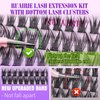 Ruairie Eyelash Extension Kit with Bottom Lashes Wispy Lash Clusters Kit 200pcs DIY Lash Extensions Kit 6-16MM Cluster Eyelashes Extension Kit C Curl Individual Lashes Kit Natural Eyelash Clusters Kit
