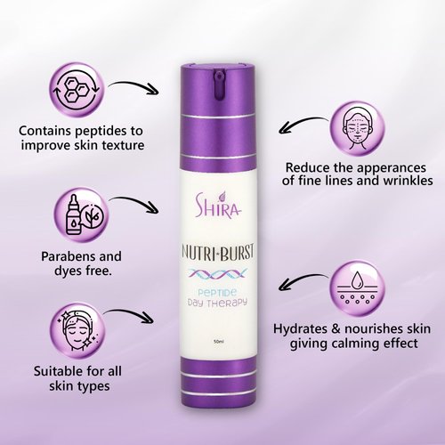 Shira Nutriburst Peptide Day Therapy (50ml) For Skincare And Anti Wrinkle Face Cream With Peptides and Hyaluronic Acid Face Anti Aging Cream