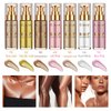 Firstfly Liquid Luminizer, Waterproof Moisturizing Light Shimmer Glow Illuminator for Face & Body, All In One Makeup Liquid Illuminator, Summer Body Luminizer, Face Body Highlighter（#05 Champagne