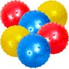AppleRound 6-Pack of 7-inch Knobby Balls with 1 Air Pump - Fun Sensory Balls, Party Favors, Inflatable Bouncy Balls