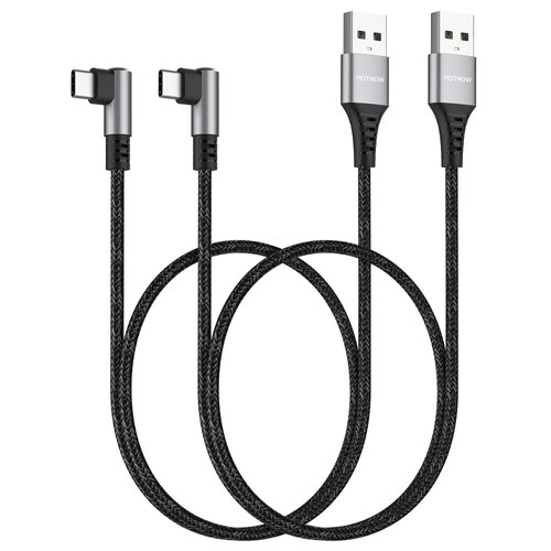 HOTNOW Short USB C Cable Right Angle 1.5ft 2Pack, USB Type C Charger Cable Compatible with iPhone 15/15 Plus/15 Pro/15 Pro Max, Galaxy S21/S20/S10/S9 Plus