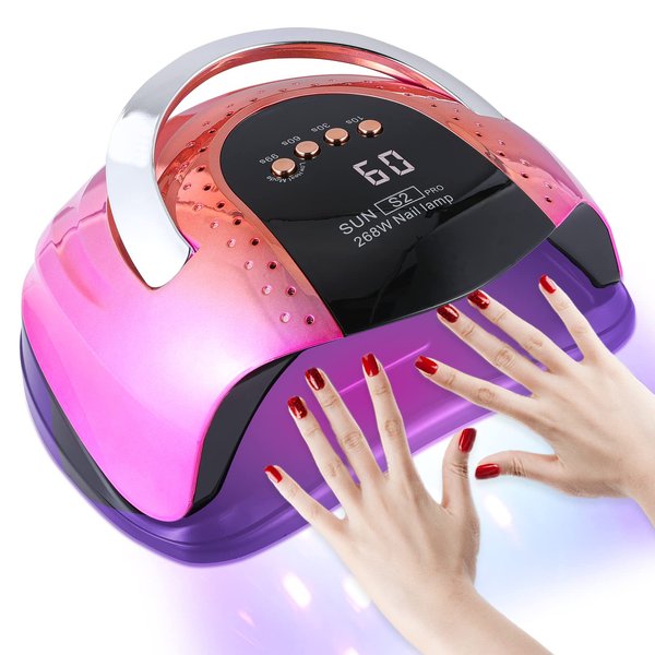 268W UV LED Nail Lamp for Gel Polish with 4 Timer Settings and Professional Manicure Nail Dryer with Automatic Sensor