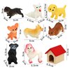 ONEST 9 Pieces Mini Dog Figurines Playset Dog House Hand Painted Tiny Dogs Realistic Detailed Plastic Puppy Figures Toys for Kids Adults