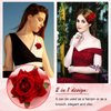 6 Pcs Rose Hair Clip Flower Hairpin Rose Flower Hair Clip Comb Flower Hairpin Rose Brooch Floral Clips Women Rose Flower Hair Accessories Wedding Hair Clip Flamenco Dancer for Women(Red)