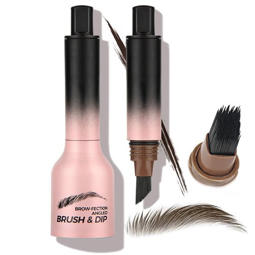Brow Fection Angled Brush & Dip, Liquid Eyebrow Brush, Hair-Like Strokes Brow Pencil Waterproof Multi-Functional Non-Smudging Pressed Wild Eyebrow Pencil (#05 espresso)