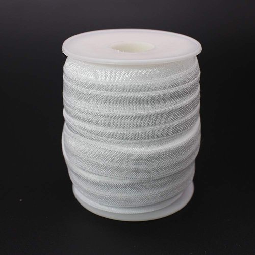 PAMIR TONG 25 Yards 5/8'' Fold Over Elastic FOE Headband Baby Hairbow Soft Foldover Elastic Binding Webbing Tape Craft Sewing (White)