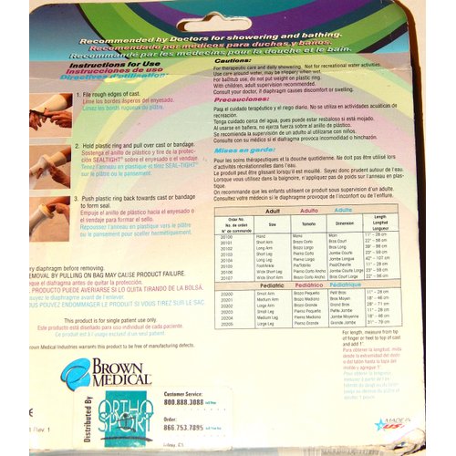 Seal Tight Original Cast and Bandage Protector, Best Watertight Protection, Adult Short Arm