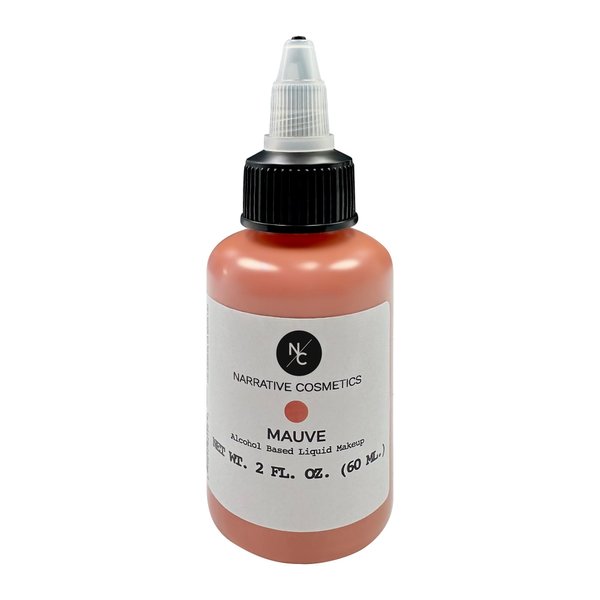 Narrative Cosmetics FX Alcohol Airbrush Paints - 2 fl oz, Skin Safe, Quick Dry, Waterproof, Sweatproof, Transferproof Liquid Makeup for Bodypainting, Theater, FX Makeup, Film and TV - Mauve