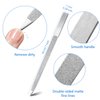 6 Pieces Diamond Nail File Stainless Steel Double Side Nail File Metal File Buffer Fingernails Toenails Manicure Files for Salon and Home (Silver, 7 Inch)