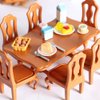 Kisangel 5pcs Dollhouse Table and Chairs Miniature Doll Furniture Ornaments Mini Table Chairs Set for Mini House Accessories