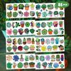 85 PCS Succulent Plants Temporary Tattoos Sticker Cactus Flowers Birthday Party Decorations Supplies Favors Gifts Boys Girls Baby Shower Adult Cute Tattoo School Prizes Reward Themed