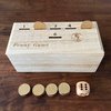 Penny Game - Fun Board Game Works with Coines, Get Rid of Coins to Win, Penny Game Wood Box for 2+ Players, Simple + Strategic Dice Games
