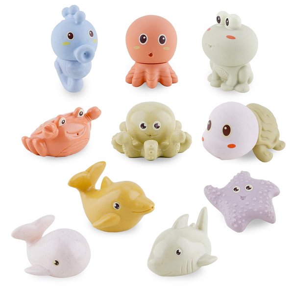 AMCHSURI Bath Toys for Babies 6-12 Months,10 PCS Mold Free Baby Bath Toys Ocean Animals Bathtub Float Toy for Water Play Kids Preschool Education Toy Christmas Birthday Baby Gifts
