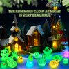 GOKUPOK Luminous Mini Resin Ducks Tiny Animals Glow in The Dark Duck Panda Dolphin Mushroom 4 Combination Sets for Garden Micro Landscape Aquarium Potted Dollhouse Decor 105PCS