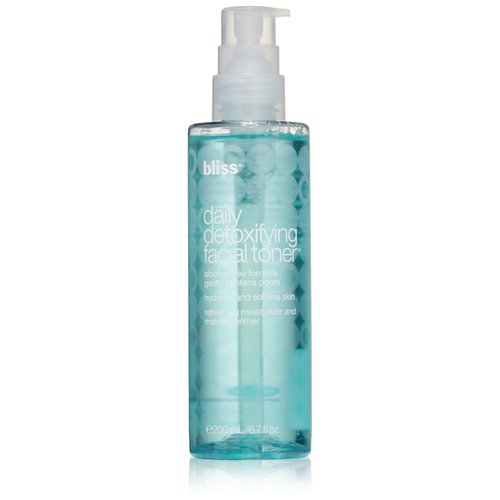 bliss Daily Detoxifying Facial Toner | Effective Toner, Light Moisturizer, & Makeup Primer | With Rose Water, Sodium Hyaluronate, & Malachite Extract | Alcohol Free | 6.7 fl. oz