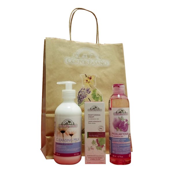 Gift Set for Women with Stem Cells Moisturising Cream, Cleansing Milk & Micellar Toner