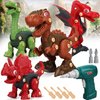 TOY Life 4-Pack Take Apart Dinosaur STEM Toys for Ages 3-12, Educational Building & Construction Set, Toddler Boys Gift, Preschool Learning Dinosaur Games with Tools