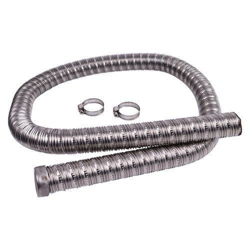 ZTUOAUMA 24mm 1M Length Double 304 Stainless Steel Exhaust Pipe 36061296 90394 with Clamps Compatible with Webasto Eberspacher Diesel Parking Heaters