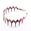 5PCS Zig Zag Wrapped Cloth Headband Plastic Sharks Tooth Hair Comb Hair Hoop Headwear Accessory for Lady Women