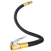 LUMITECO 12'' Tire Inflator Extension Tube, Tyre Pump Quick Inflation Chuck Adapter Hose for Quick-Inflation, Clip-On Connector High-Pressure Tube Car Motorcycle Bicycle Maintenance Accessories