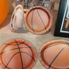 PTECDROTS 40Pcs Basketball Plates - Including 9" Basketball Birthday Party Decorations Plates Disposable Dinner Plates for Kids Basketball Fan Sports Event Basketball Party Supplies