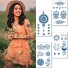 Aresvns Temporary Tattoos Henna for Women Girls,Semi-Permanent Tattoo Sticker Waterproof and Long-Lasting 1-2 Weeks,Realistic Fake Tattoo Flowers Style Christmas Gift