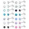 SAILIMUE 14 Pairs Hypoallergenic Surgical Steel Stud Earrings for Women Men Tiny CZ Opal Moonstone Turquoise Earrings Studs Set Piercing Jewelry
