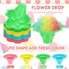 Eaasty 60 Pieces 4 oz Colorful Shaved Ice Cups Flower Shaped Snow Cone Cups Small Leak Proof Plastic Slush Snack Ice Cream Bowls for Hawaiian Holiday Party Summer Cookout Kids Birthday
