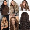 Tinashe Wire Hair Extensions Real Human Hair Straight Hair Extensions 18inch 90g Light Blonde Highlighted Golden Blonde Invisible Wire Fish Line Hair Extensions Straight Human Hair Extensions
