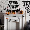 Quimoy Have a Killer Birthday Decorations, Halloween Banner Decorations, Halloween Decorations with 12 Pcs Bat Wall Sticker Décor Party, Kid Party,Haunted House Decor-Black