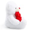 BEJOY Teddy Bear Stuffed Animals Plush Bear Holding Rose Soft Plush Toy Valentine's Day, 16 Inch, White