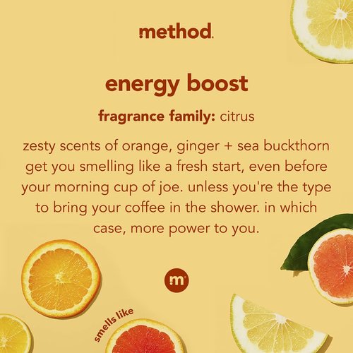 Method Body Wash, Energy Boost, Paraben and Phthalate Free, 18 oz (Pack of 1)