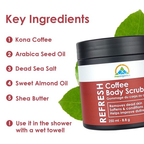 Coffee Body Scrub for Skin Care & Exfoliation | Cleanses Dead Skin, Zits & Cellulite | Reduce the Look of Eczema (250g/8.8oz)