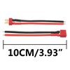 4Pairs HIRCQOO T-Plug Deans Style Connector Plug Male Female Connector with 3.93'' 14AWG Silicone Wire Adapter for RC Car Truck Boat Drone Lipo Battery ESC Charger