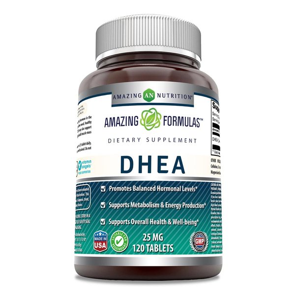 Amazing Formulas DHEA Supplement | 50 Mg Per Serving | 120 Tablets | Non-GMO | Gluten-Free | Made in USA
