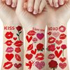 10 Sheet Valentines Day Temporary Tattoo Stickers Rose Angel Red Heart Lip Semi Permanent Fake Tattoos Valentine's Day Decorations Body Stickers for Party Favors Stickers Party Games Gifts Decorations