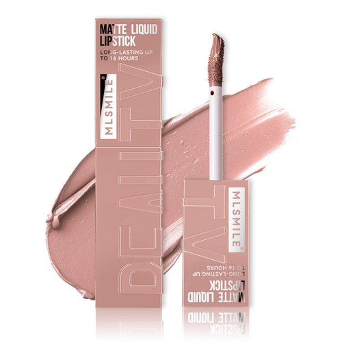 QIUFSSE Pink Liquid lipstick for Women Matte Lip Stain Long Lasting Waterproof Smudgeproof Lip Gloss，Professional Daily Lip Makeup-01 Peachy